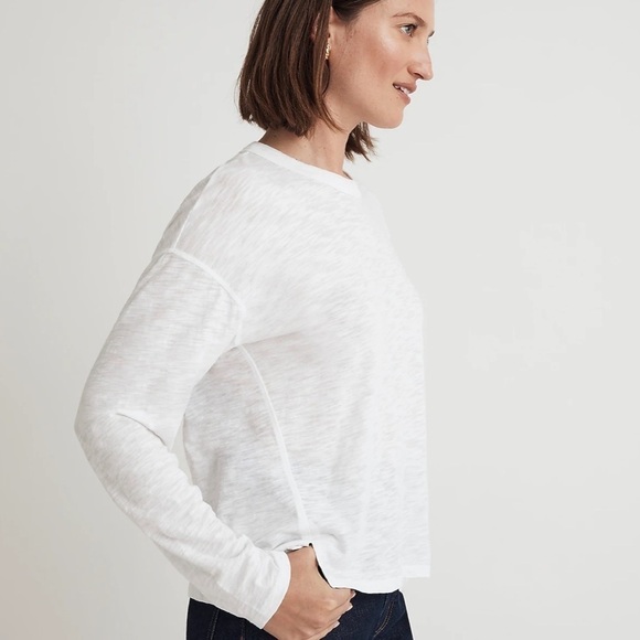 Madewell Slub Relaxed Long-Sleeve Tee white - Picture 2 of 7